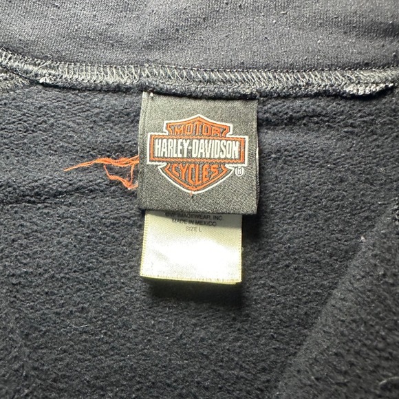 Harley Davidson Zip Up Sweatshirt Mens Large Black 2008 Motosports GP Quebec - Picture 4 of 13